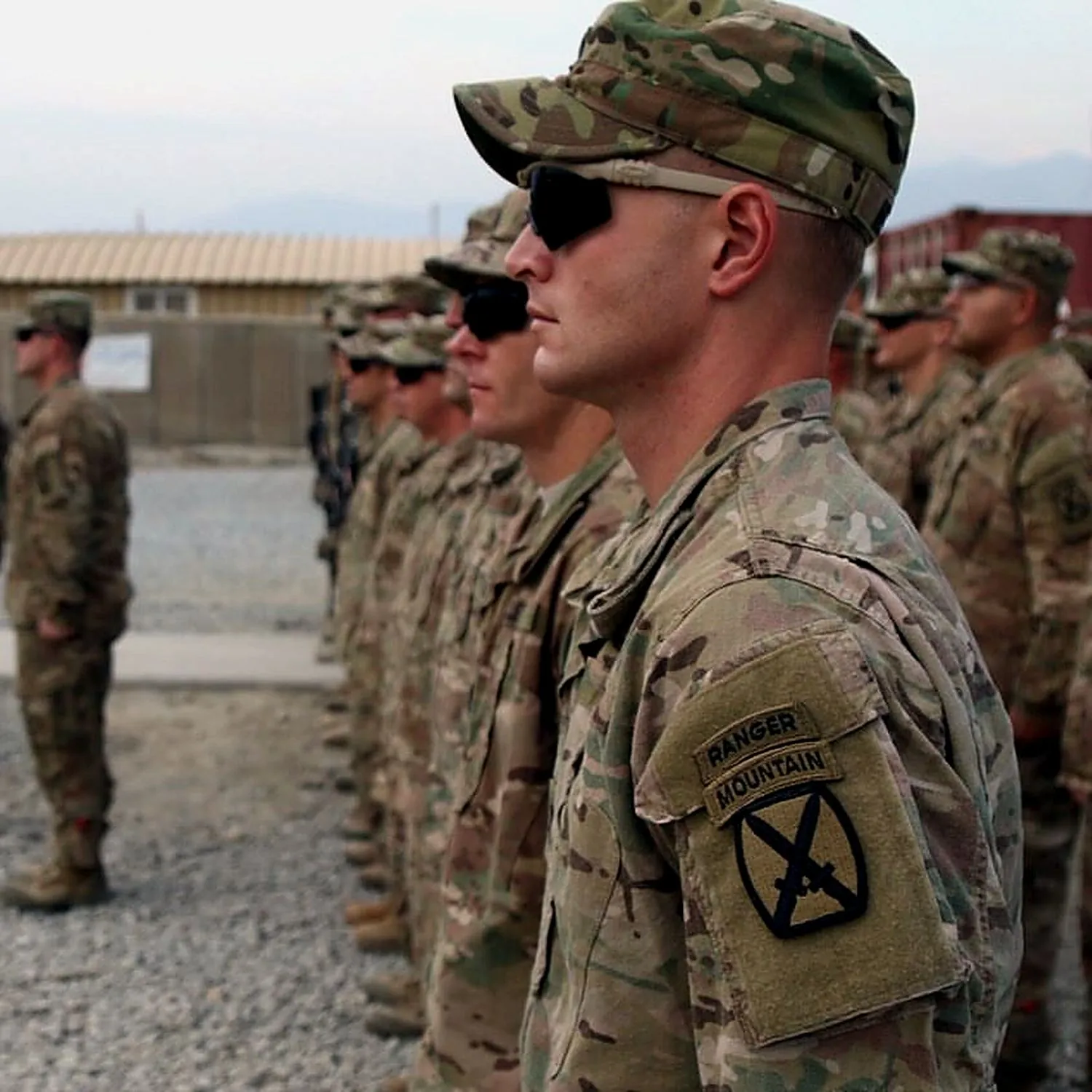 Service members in formation